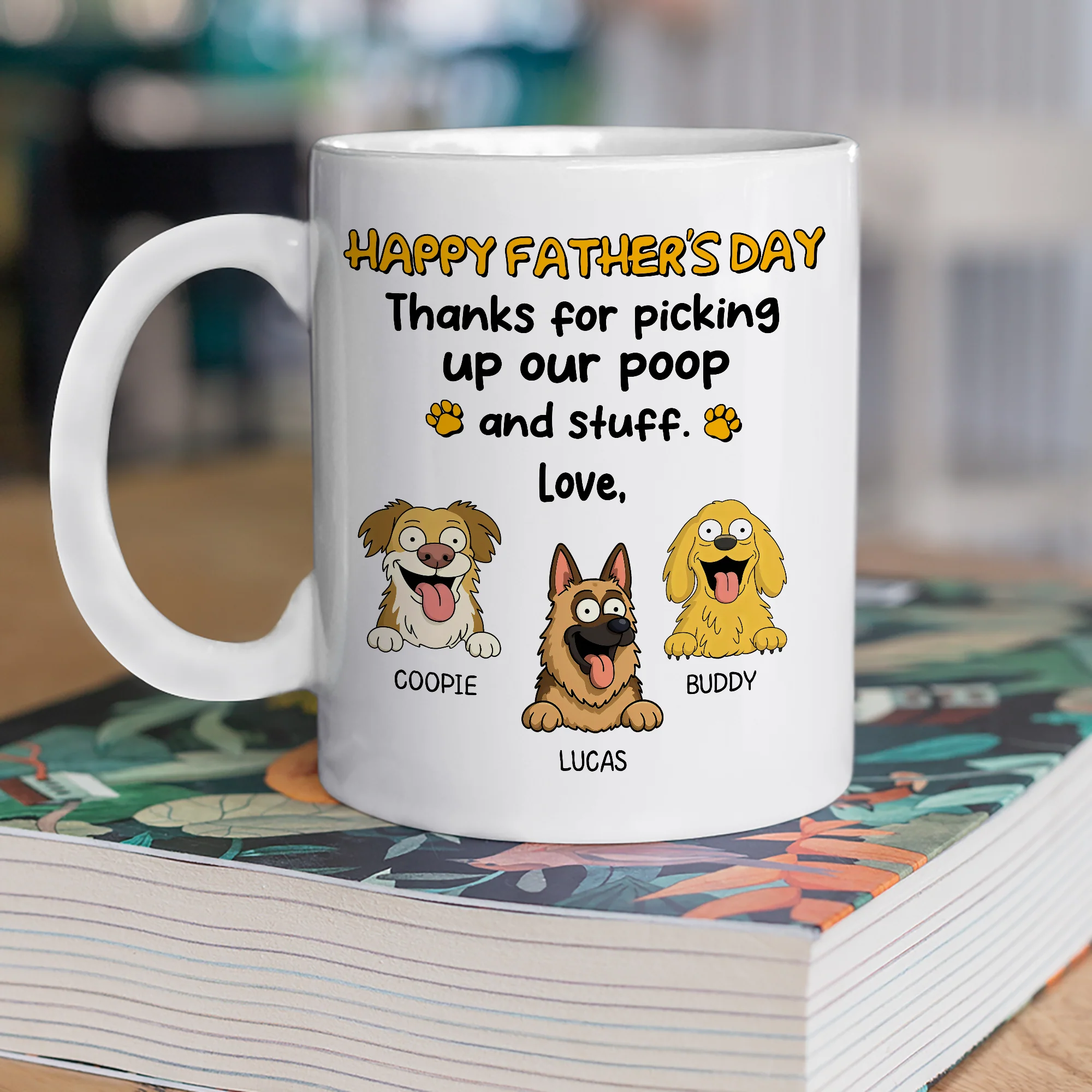 Thank For Picking Up Our Poop Dog White Mug Funny Personalized Gift For Father's Day HO82 893692 - Image 7