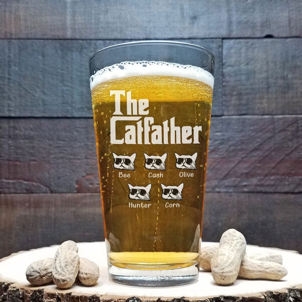 The CatFather For Cat Lovers Print Beer Glass Personalized Gift HO82 890574 - Image 4
