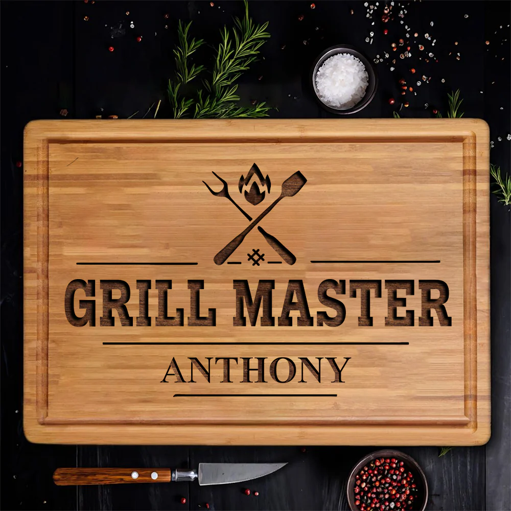 The Grillfather BBQ Engraved Cutting Board Personalized Gift For Father's Day HO82 893990 - Image 2