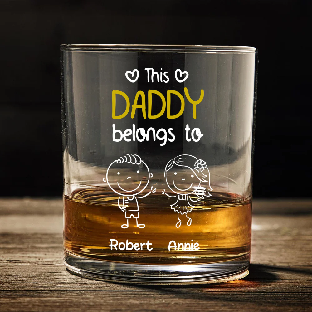This Grandpa Belongs To Us Whiskey Glass Personalized Gift For Family HO82 894762 - Image 5