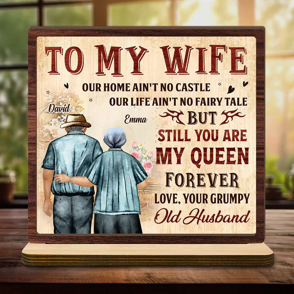To My Queen 2-Layer Standing Wooden Plaque Personalized Gift For Couple, Wife HO82 894498 - Image 5