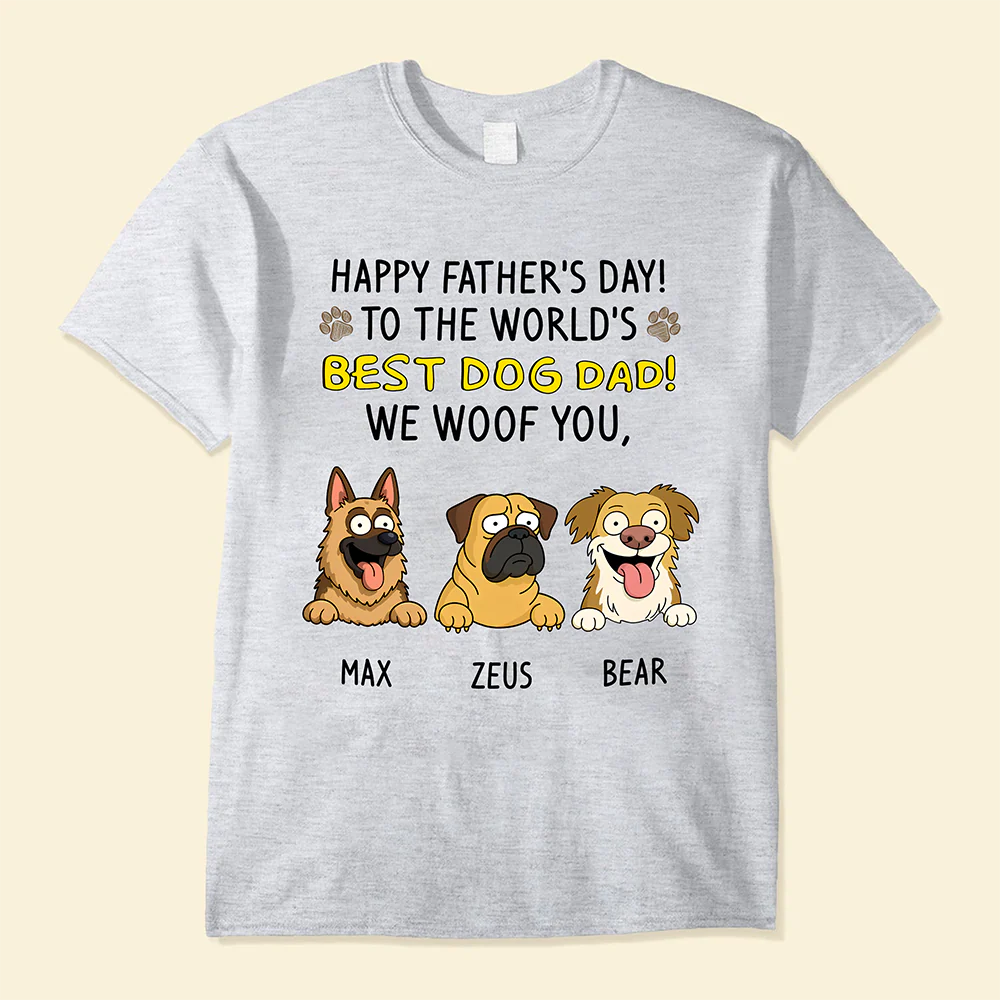 To The World Best Dog Dad Bright Shirt Personalized Gift For Father's Day HO82 893708 - Image 7