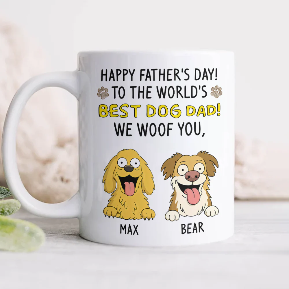 To The World Best Dog Dad White Mug Personalized Gift For Father's Day HO82 893710 - Image 4