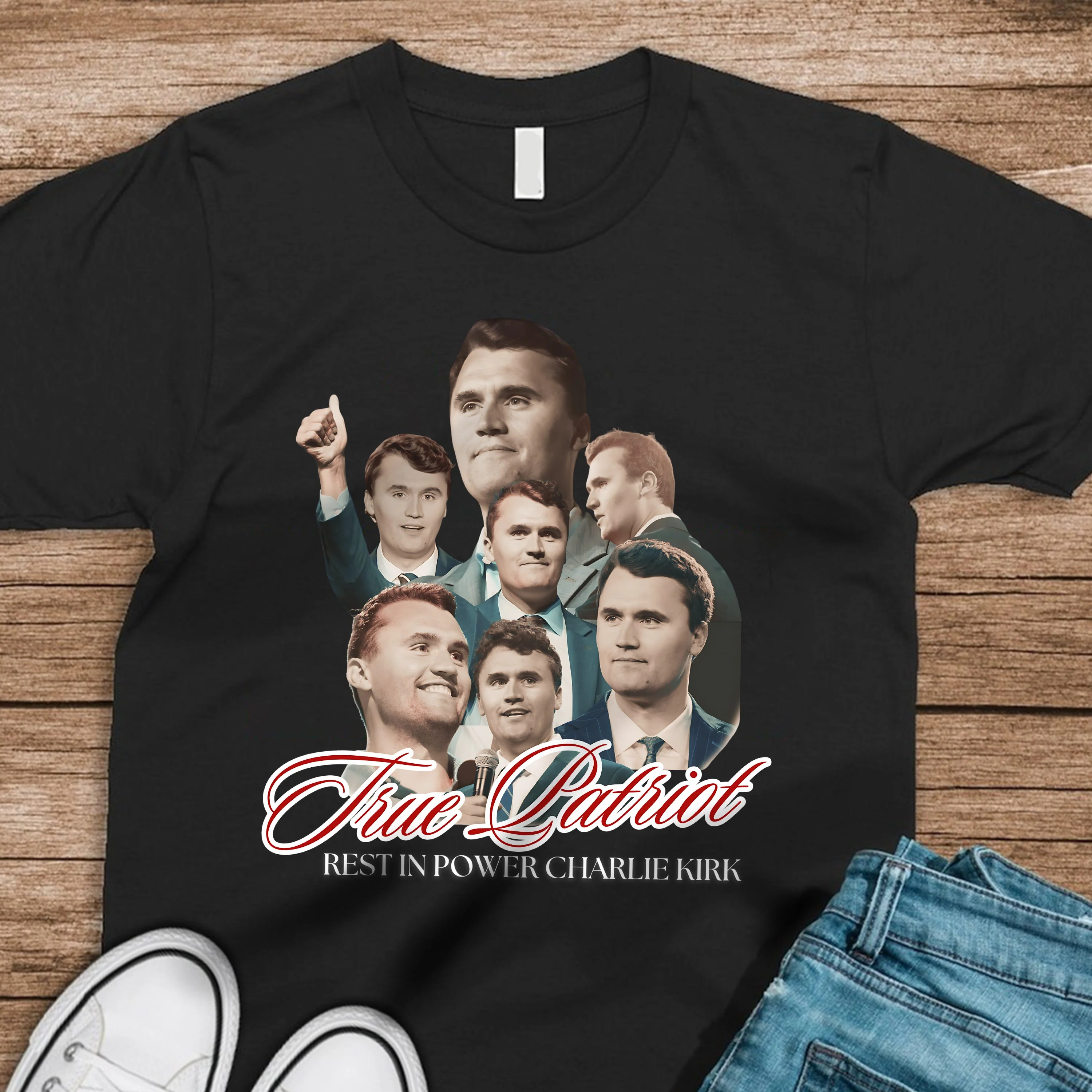 True Patriot Rest In Power Charlie Kirk Dark Shirt HO82 65810 - Image 4