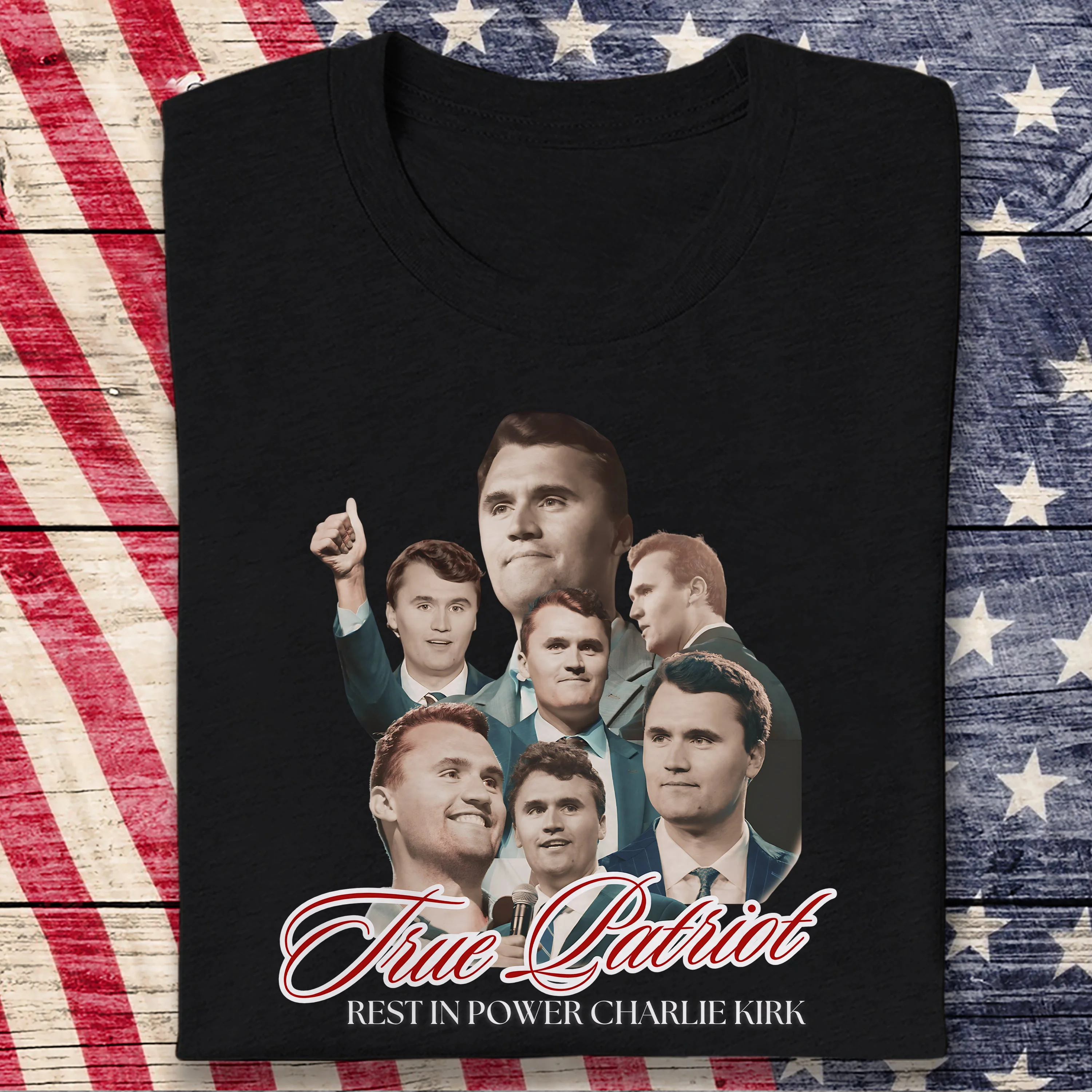 True Patriot Rest In Power Charlie Kirk Dark Shirt HO82 65810 - Image 7