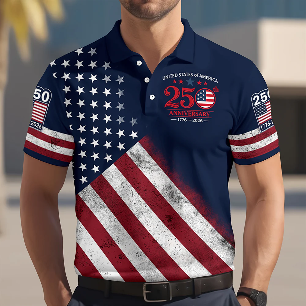 United Stated Of America Anniversary 250th 1776–2026 Anniversary Patriotic Polo Shirt HO82 902788 - Image 2