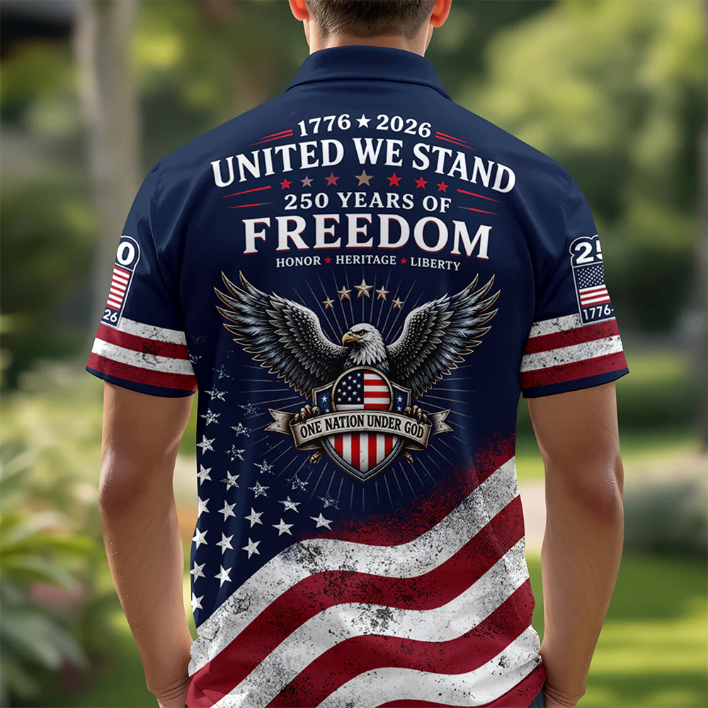 United Stated Of America Anniversary 250th 1776–2026 Anniversary Patriotic Polo Shirt HO82 902788 - Image 3