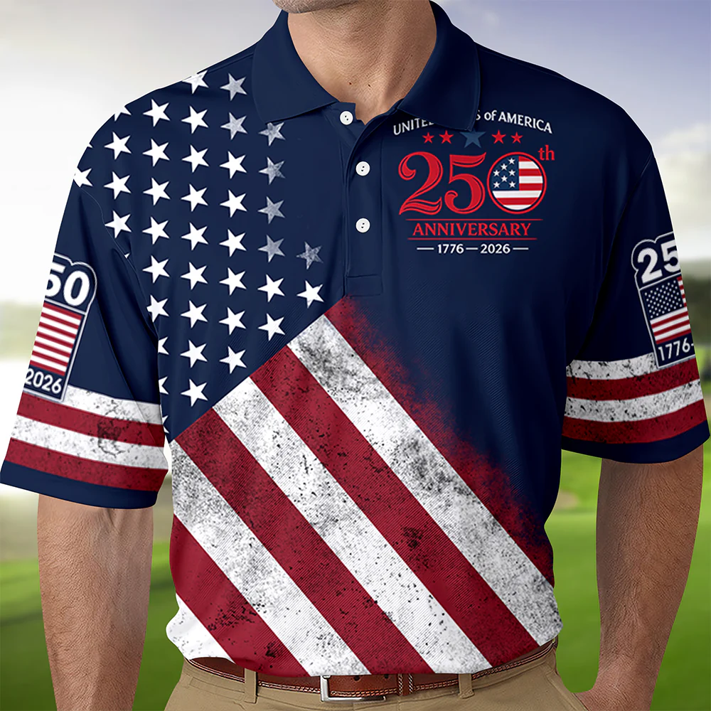 United Stated Of America Anniversary 250th 1776–2026 Anniversary Patriotic Polo Shirt HO82 902788 - Image 4