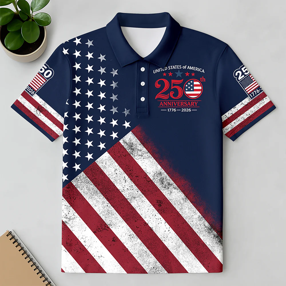 United Stated Of America Anniversary 250th 1776–2026 Anniversary Patriotic Polo Shirt HO82 902788 - Image 5