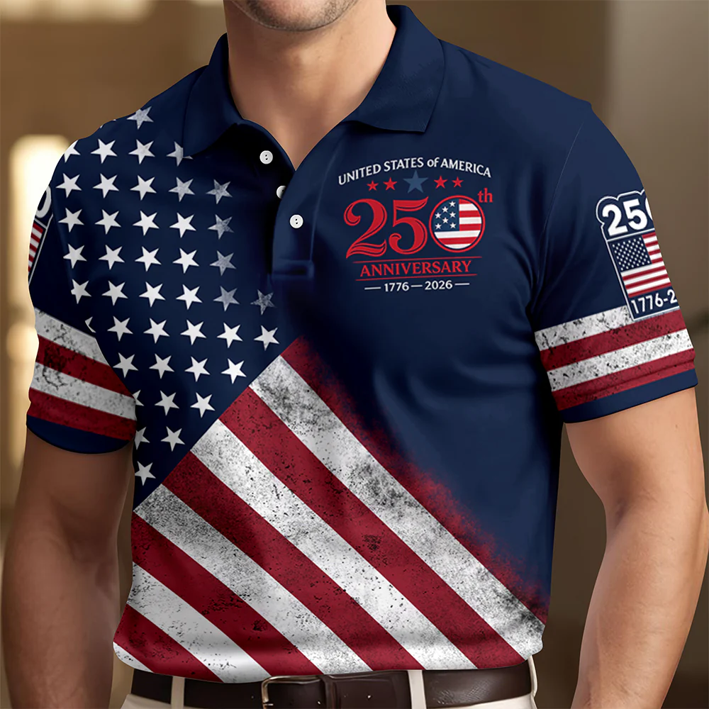 United Stated Of America Anniversary 250th 1776–2026 Anniversary Patriotic Polo Shirt HO82 902788 - Image 6