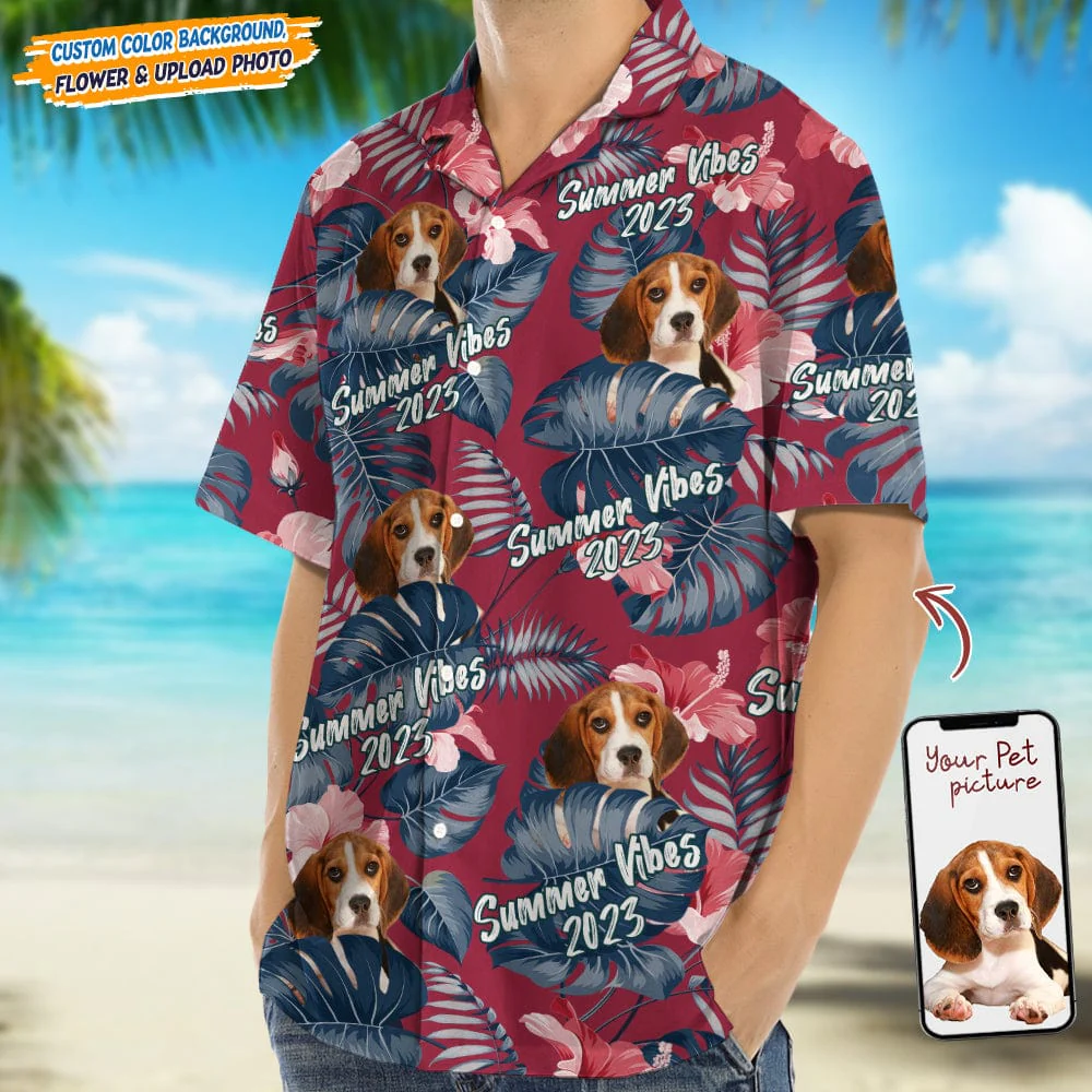 Upload Dog Photo Summer Viber Hawaii Shirt N304 889324 - Image 2