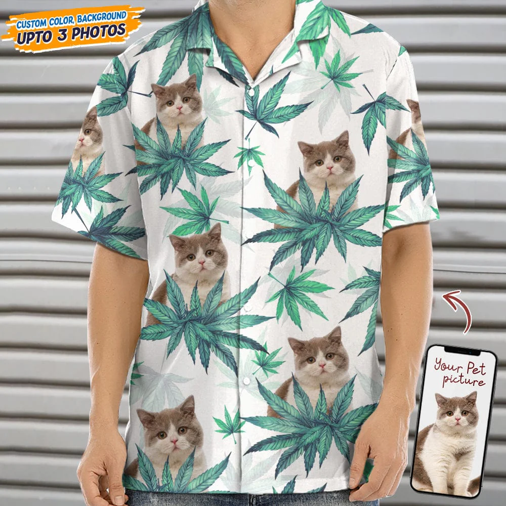 Upload Photo I Like Cats And Weed Hawaii Shirt N304 889284 - Image 3