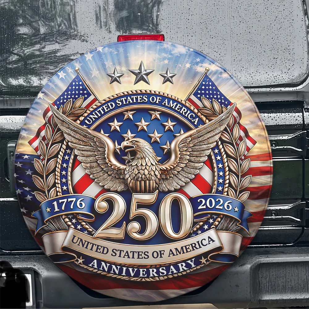 USA 250th Anniversary, 1776-2026 US 250 Emblem Semiquincentennial Tire Cover HO82 901024 - Image 2