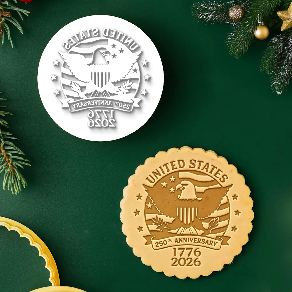 USA 250th Anniversary Eagle USA Flag Cookie Stamp HO82 900666 - Image 2