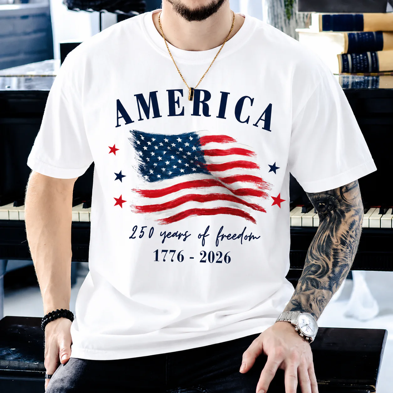 USA 250th Anniversary Independence Day Bright Shirt HO82 902682 - Image 4