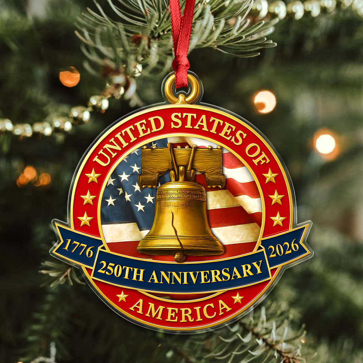 USA 250th Anniversary Liberty Bell Semiquincentennial Acrylic Ornament HO82 900370 - Image 4
