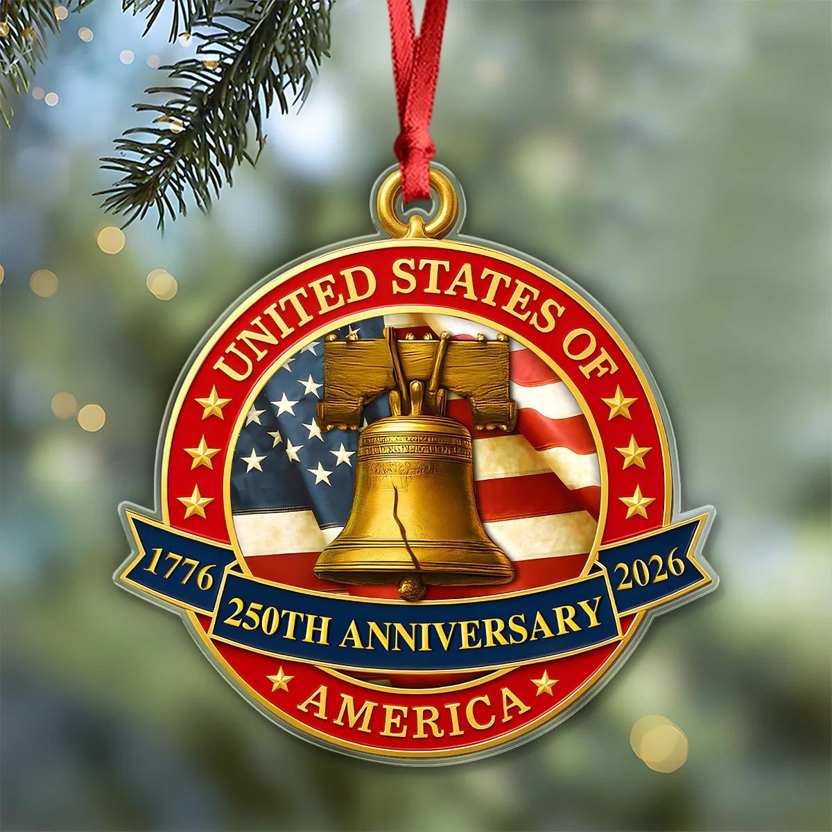 USA 250th Anniversary Liberty Bell Semiquincentennial Acrylic Ornament HO82 900370 - Image 5