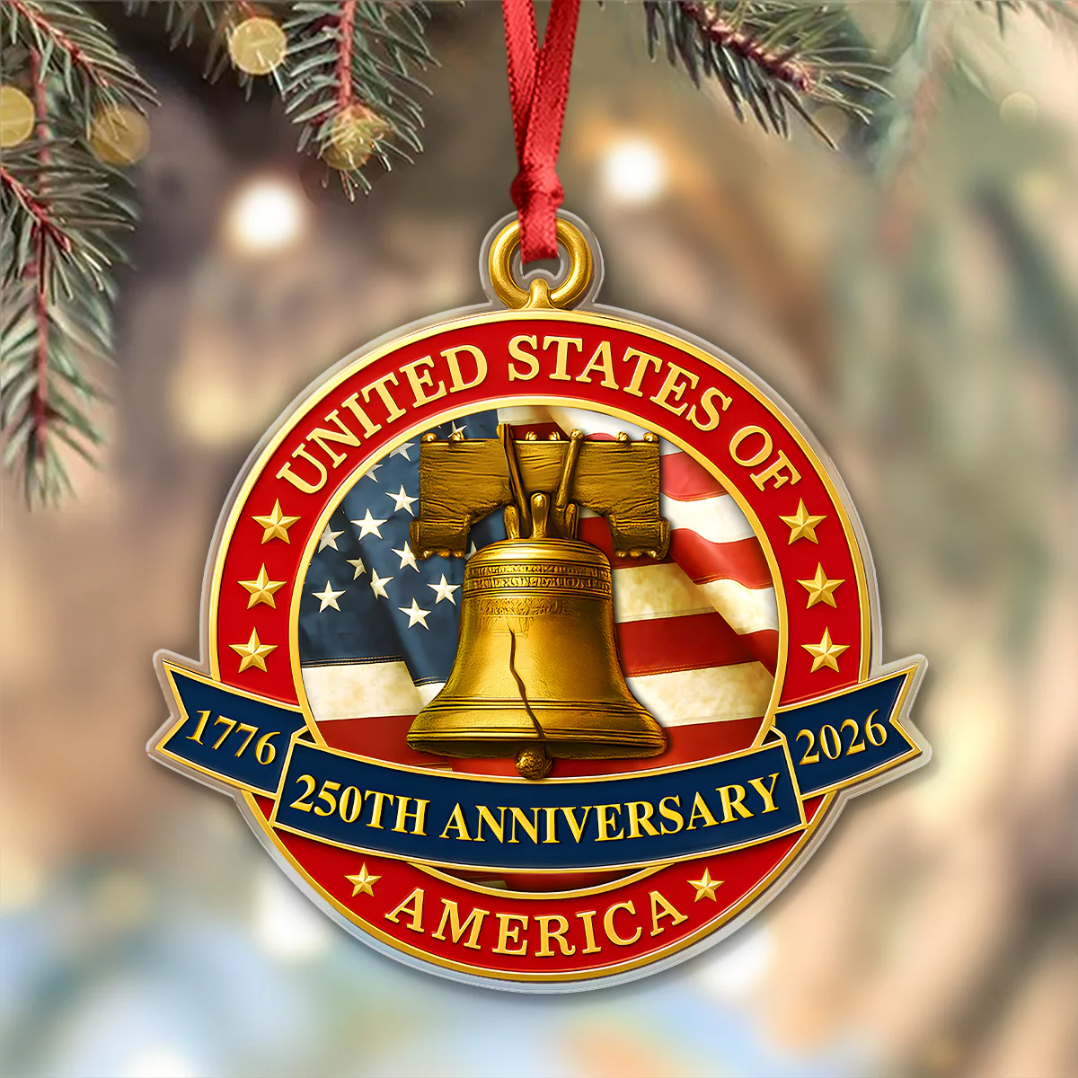 USA 250th Anniversary Liberty Bell Semiquincentennial Acrylic Ornament HO82 900370 - Image 6