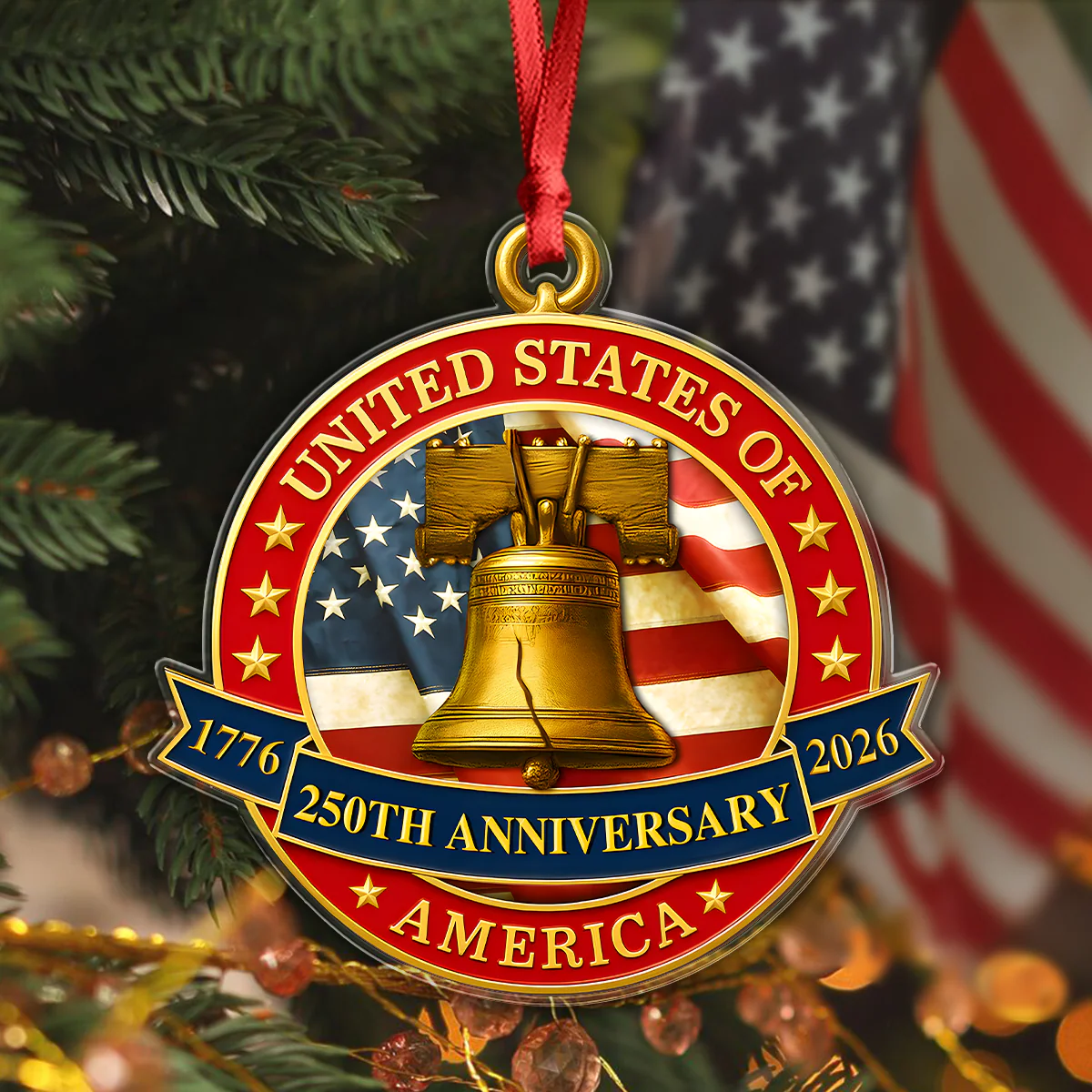 USA 250th Anniversary Liberty Bell Semiquincentennial Acrylic Ornament HO82 900370 - Image 7