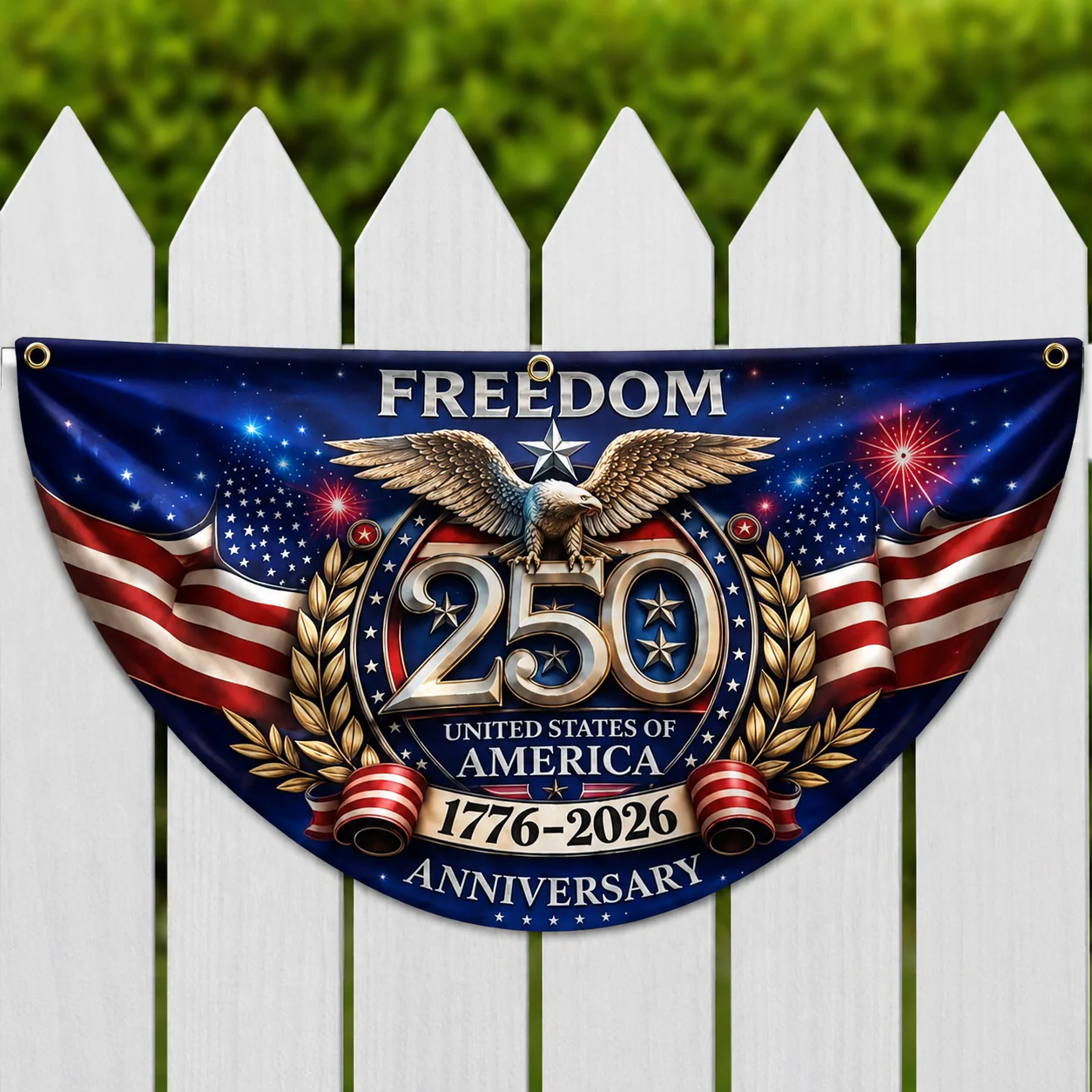 USA Eagles 250th Anniversary Semiquincentennial 1776-2026 Non-Pleated Fan Flag HO82 902822