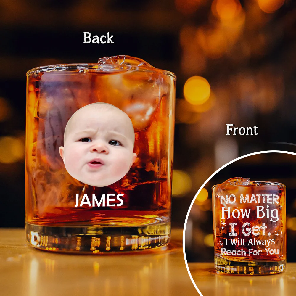 We Will Always Reach For You Whiskey Glass Personalized Gift Dad, Father, Family HO82 893816 - Image 4