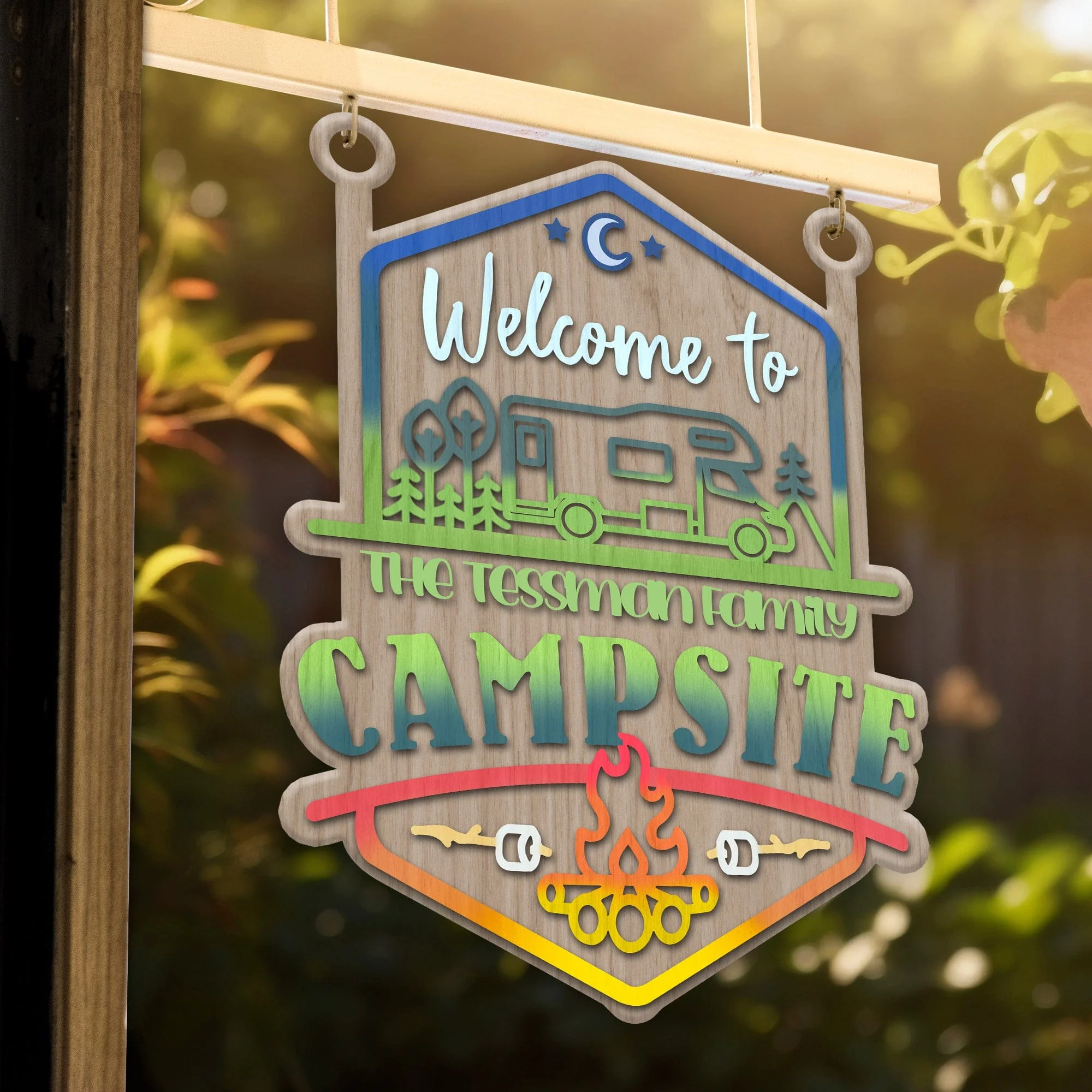 Welcome To Our Family Campsite Sign Personalized Gift T368 890188 - Image 3