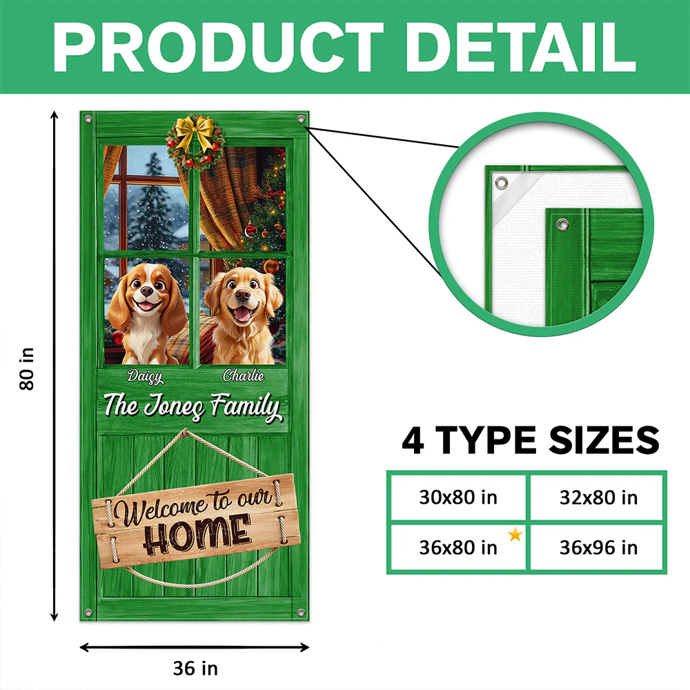 Welcome To Our Home Peeking Pets Door Cover Personalized Gift For Dog Lovers HO82 900242 - Image 6