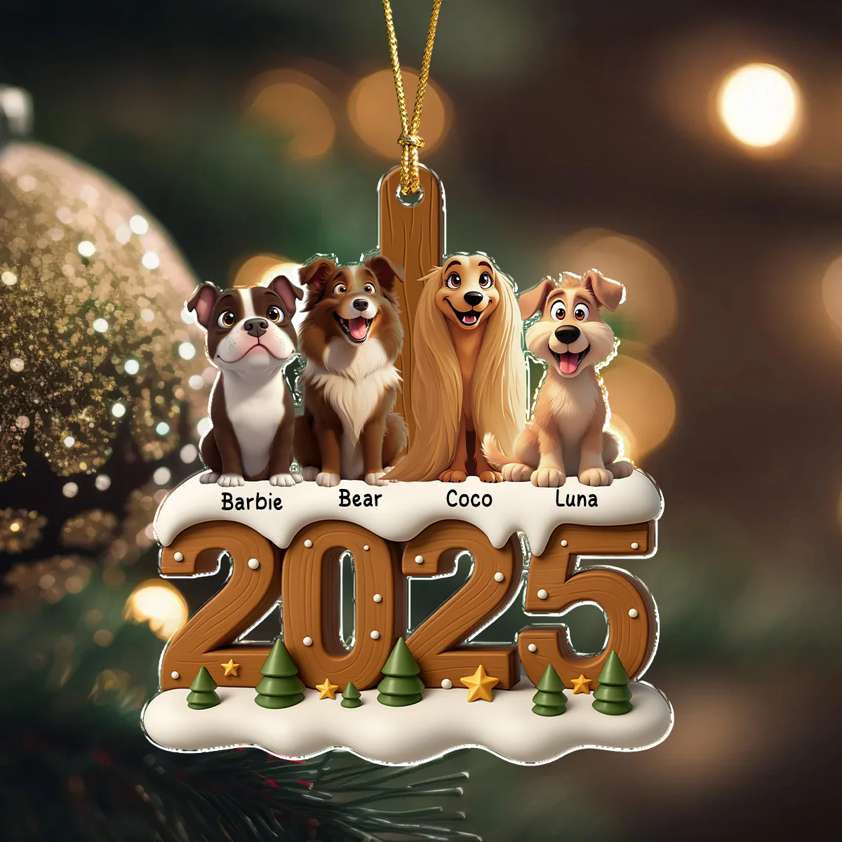 Xmas With Dog Acrylic Ornament Personalized Gift For Christmas HO82 900116 - Image 7