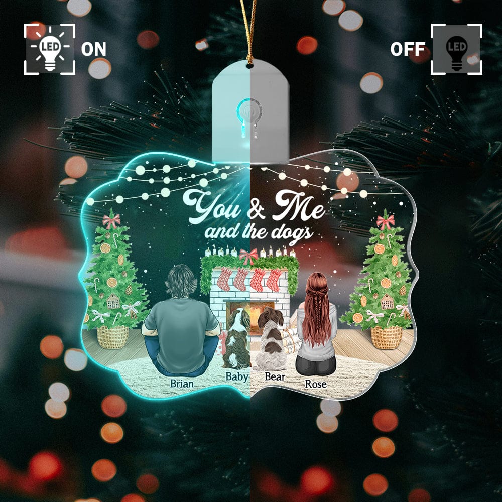 You & Me And The Dogs Christmas Gift For Dog Lover Medallion Led Acrylic Ornament HO82 893246 - Image 4
