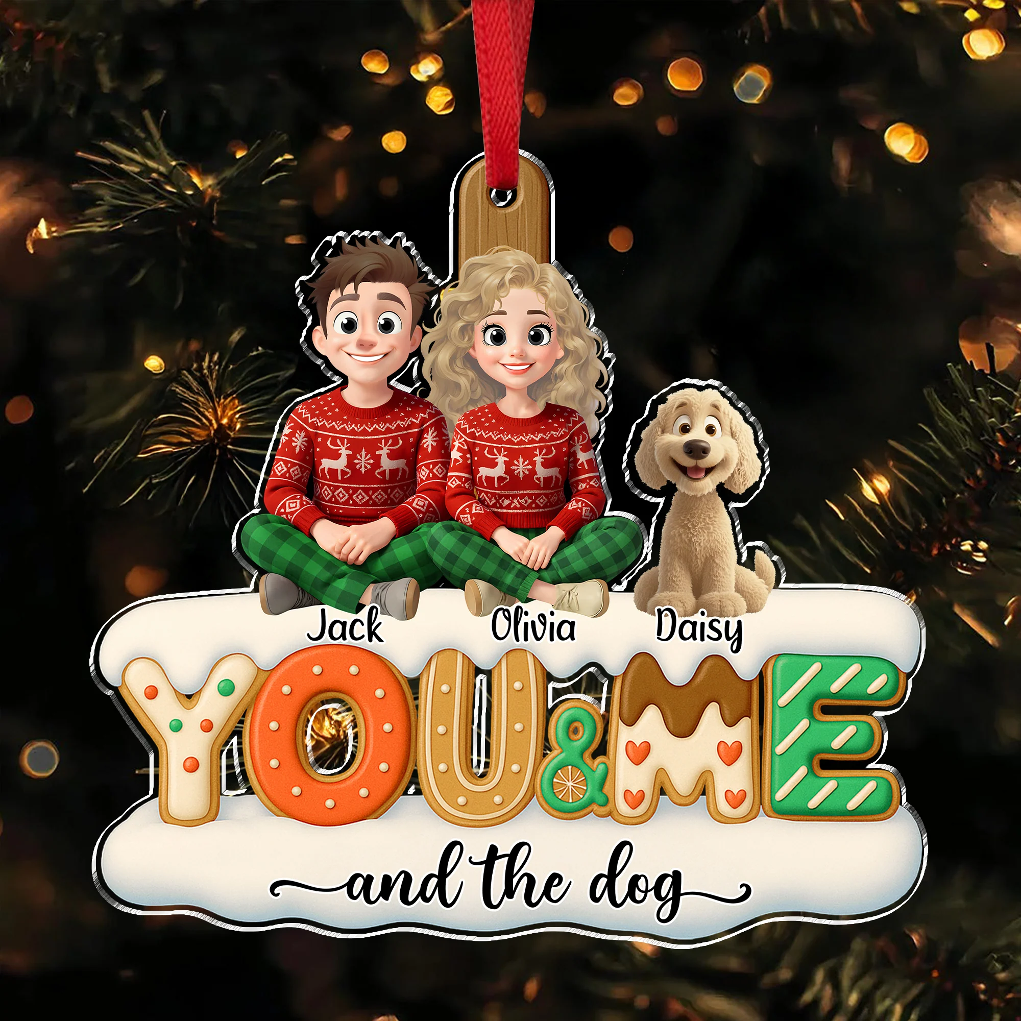You & Me And Lovely Dog Acrylic Ornament Personalized Gift For Dog Lovers HO82 900216 - Image 4