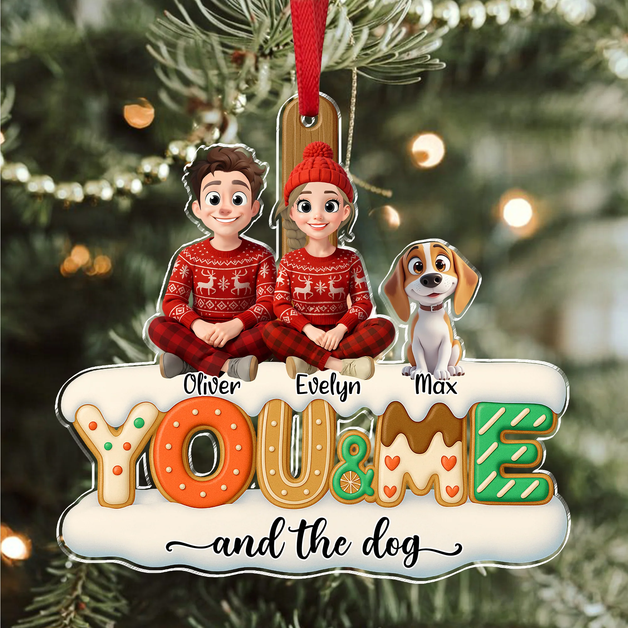 You & Me And Lovely Dog Acrylic Ornament Personalized Gift For Dog Lovers HO82 900216 - Image 6
