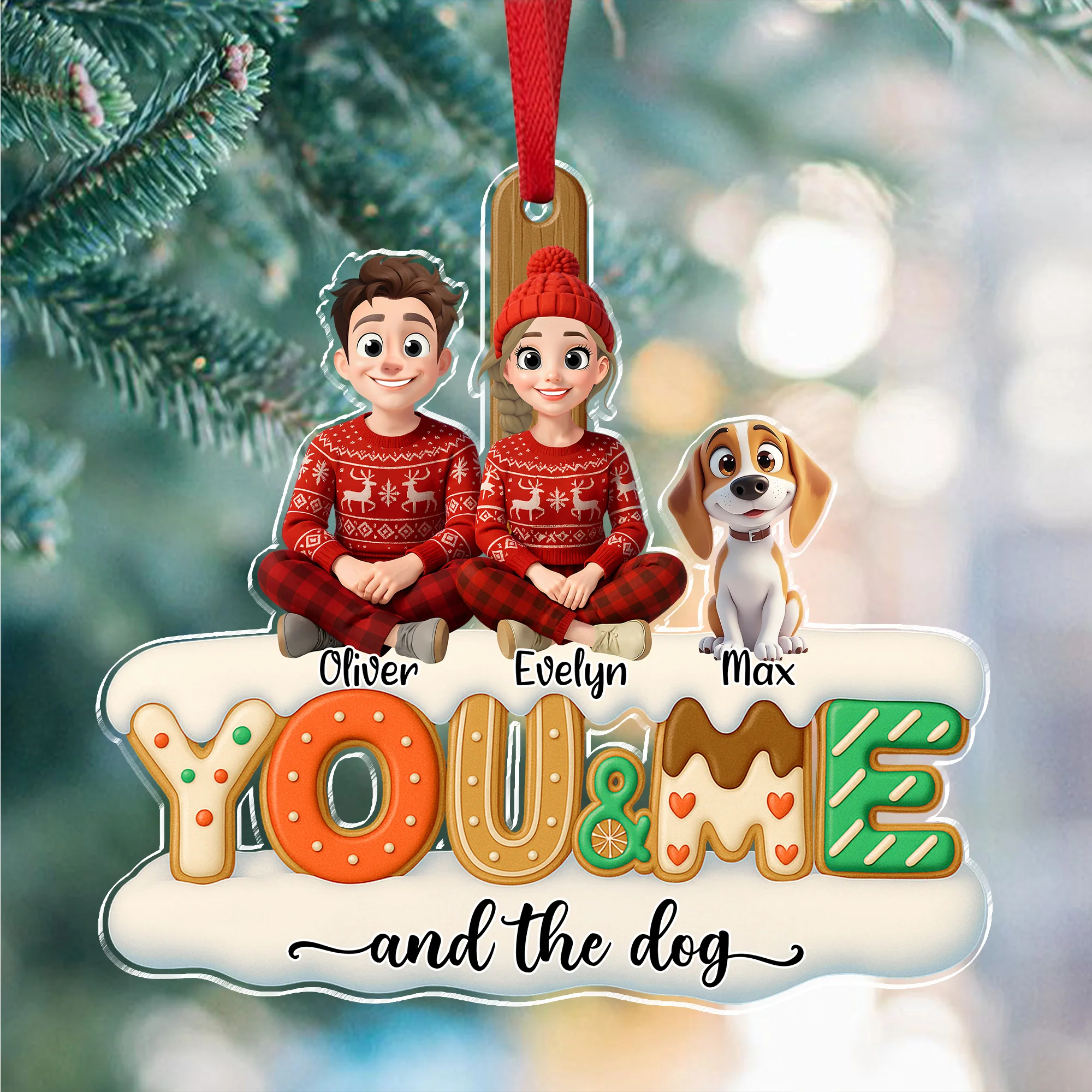 You & Me And Lovely Dog Acrylic Ornament Personalized Gift For Dog Lovers HO82 900216 - Image 7