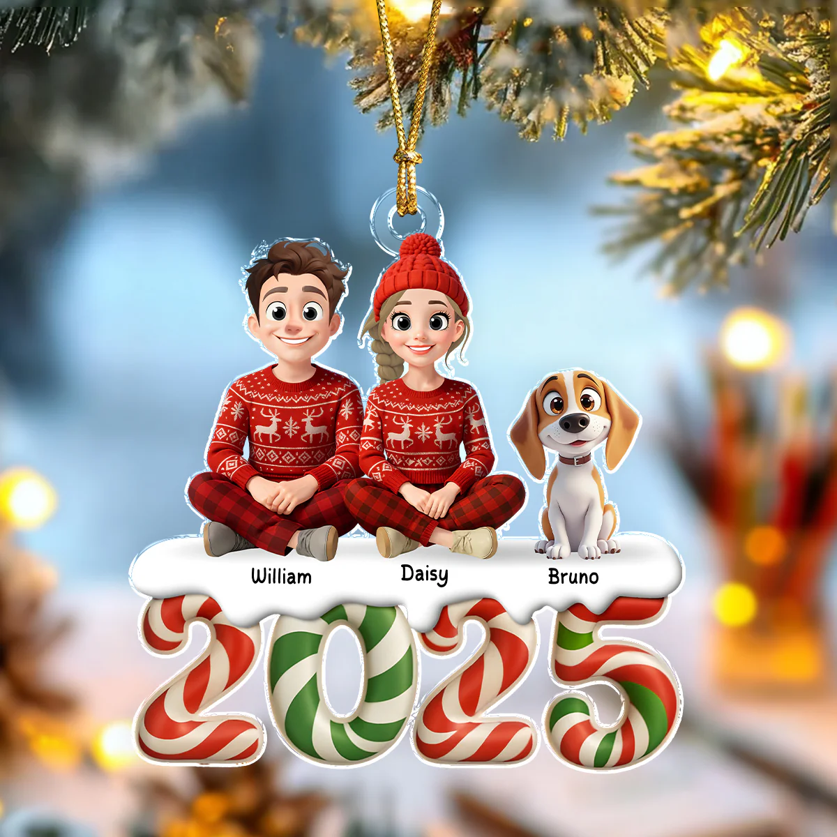 You & Me And The Dog Our Kind Of Merry Acrylic Ornament Personalized Gift For Christmas HO82 900118 - Image 6