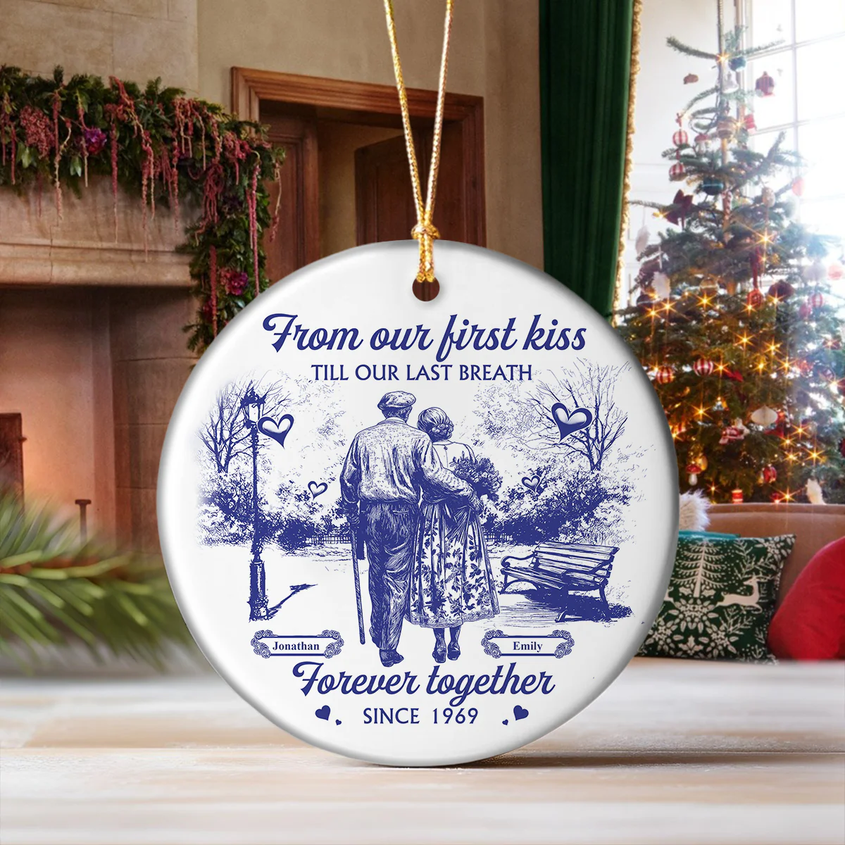 You & Me We Got This Couple Toile De Jouy Ceramic Ornament Personalized Gift For Couple, Wife, Husband HO82 894704 - Image 4