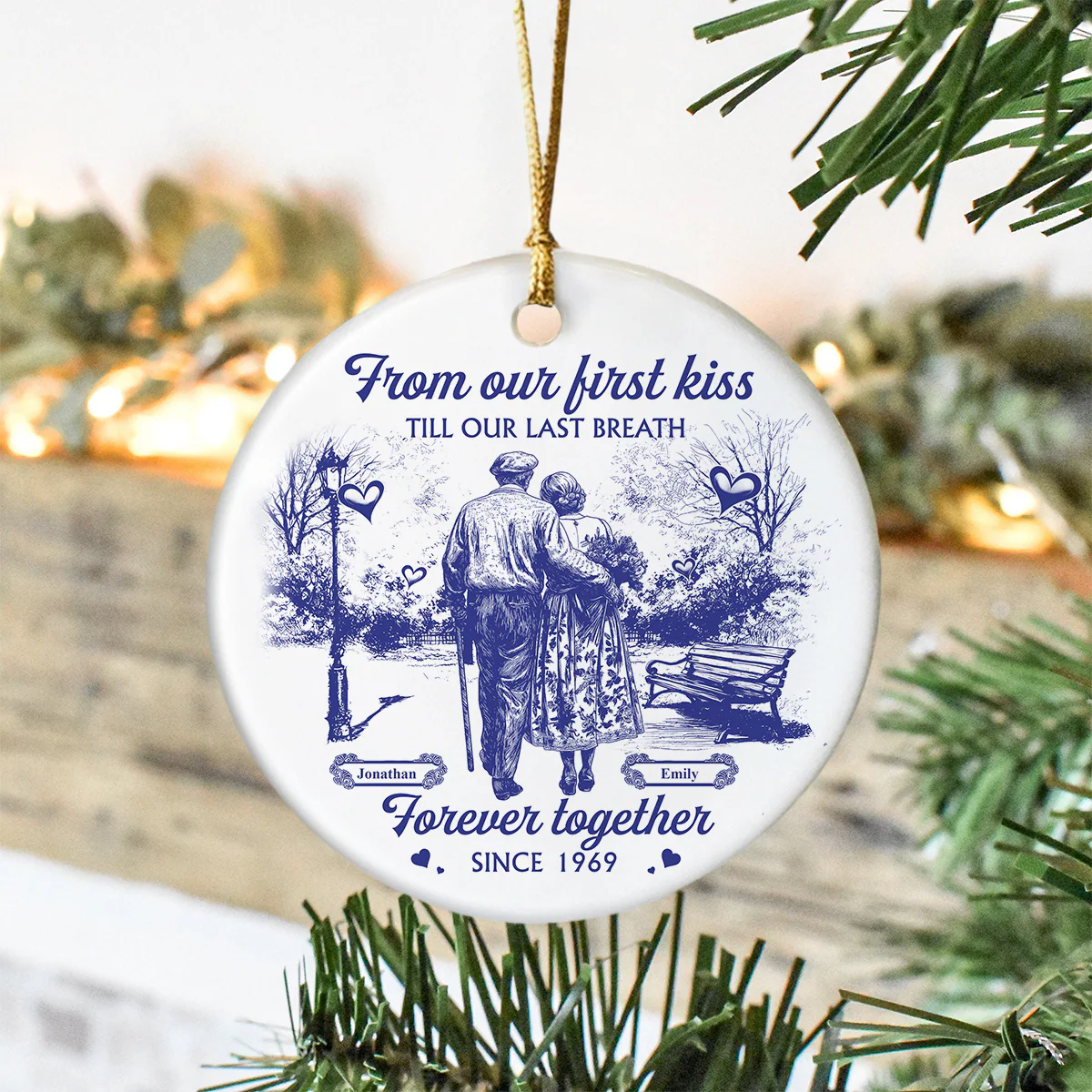 You & Me We Got This Couple Toile De Jouy Ceramic Ornament Personalized Gift For Couple, Wife, Husband HO82 894704 - Image 5