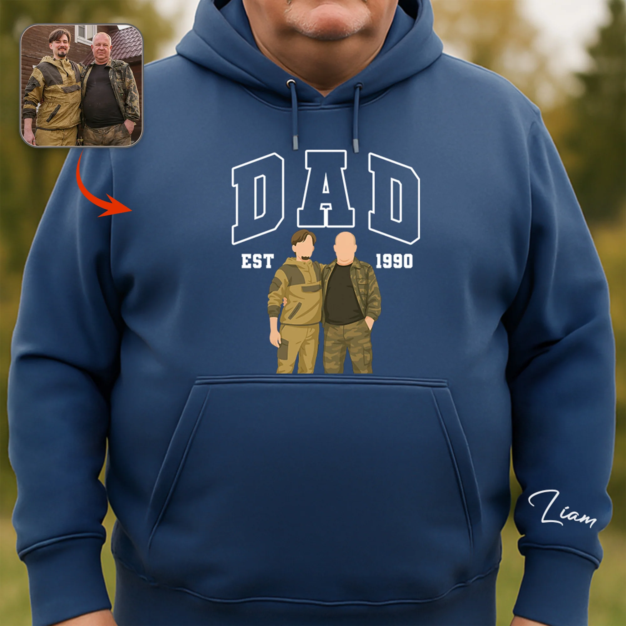 Custom Photo Dad With Daughter, Son Sweatshirt HO82 894170 - Image 5
