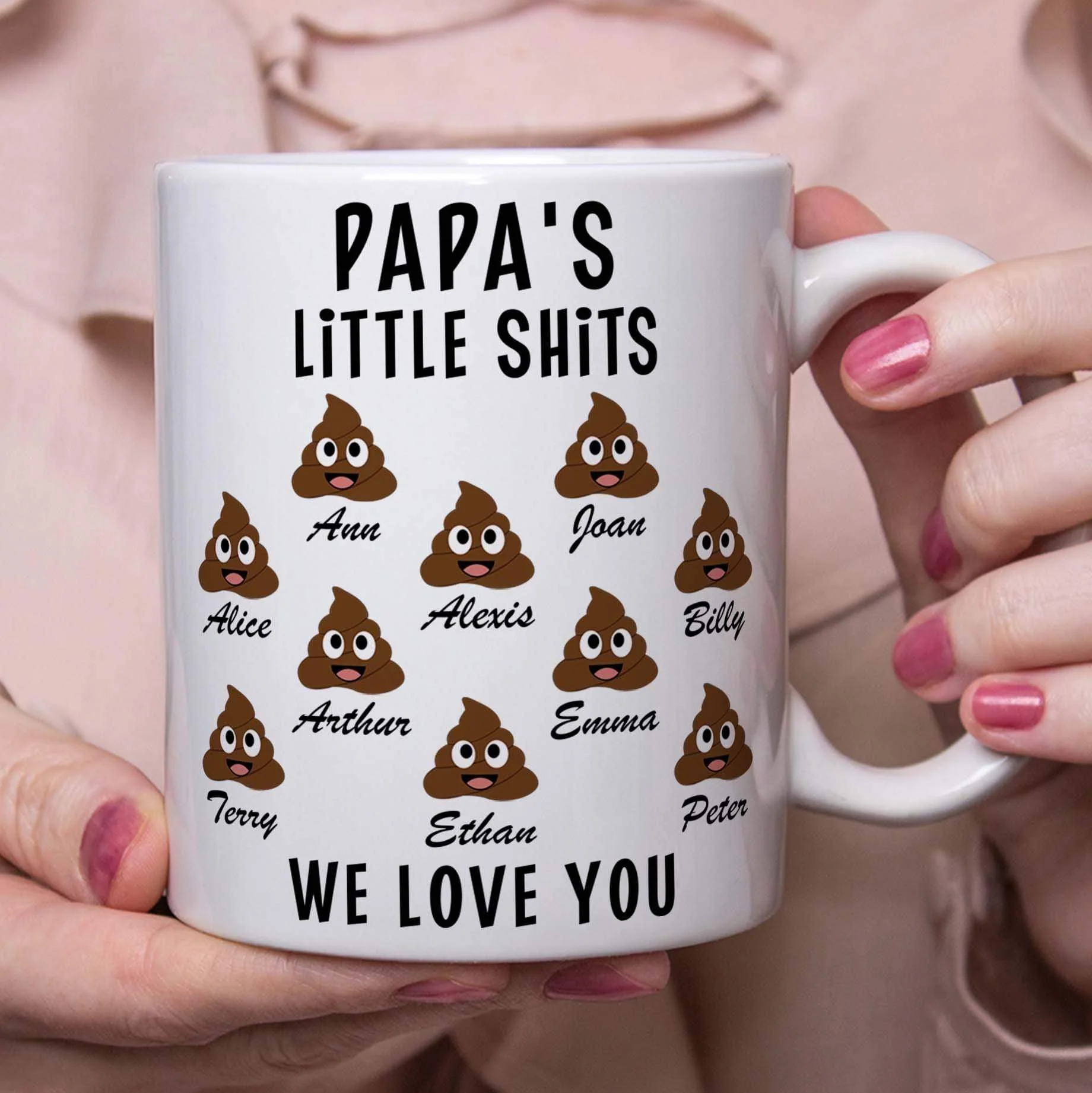 Papa's Little Shits Custom Mug - Image 2
