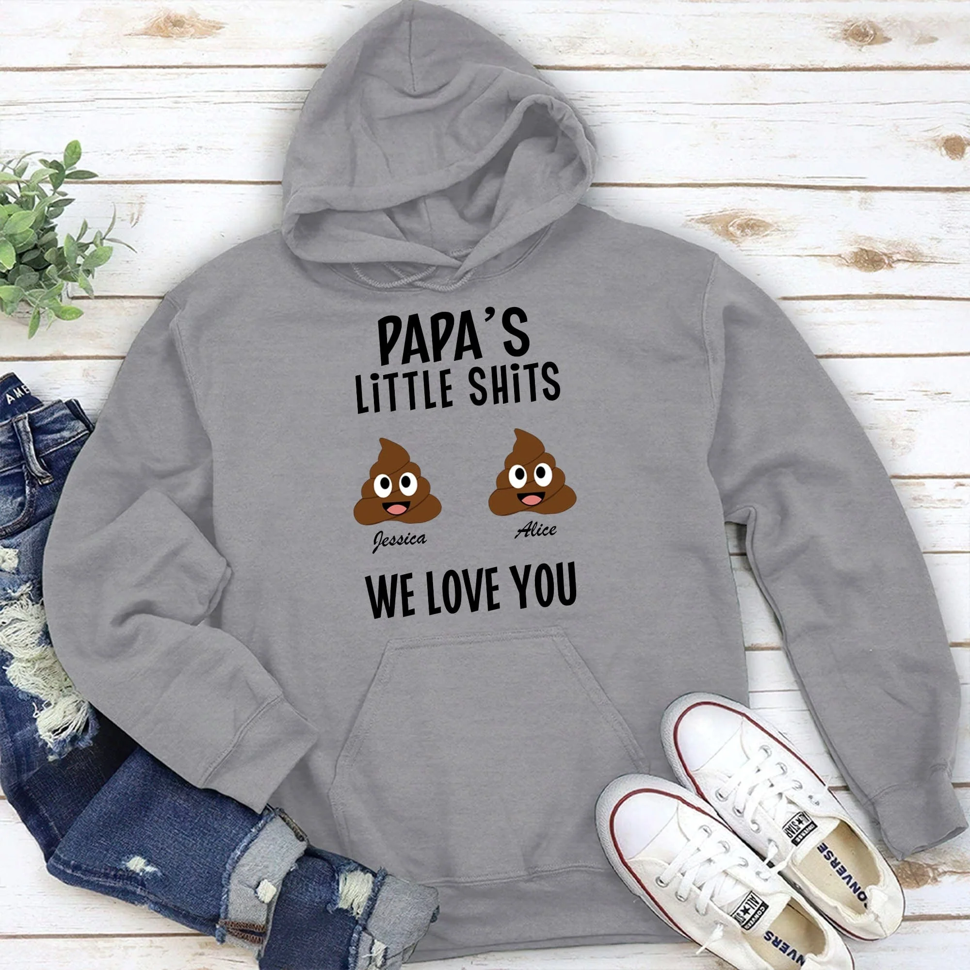 Papa's Little Shits Personalized Custom Family Shirt C294 - Image 2