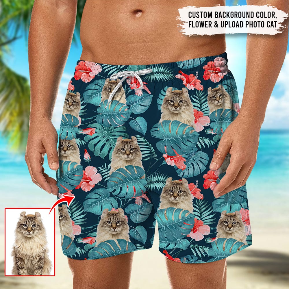 Personalized Beach Short Upload Photo Dog Cat For Men N369 888378 120728 - Image 3