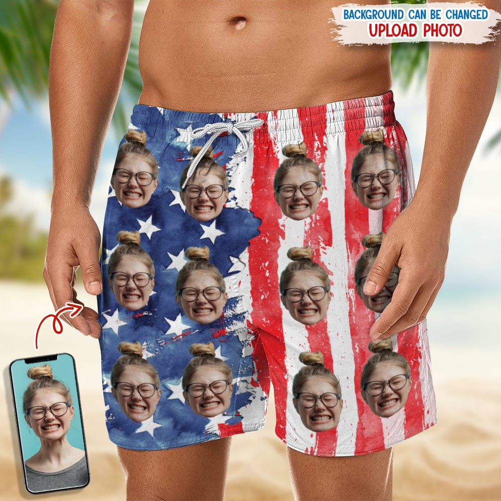 Personalized Beach Short With Pattern US Flag N369 889273 120728 - Image 2
