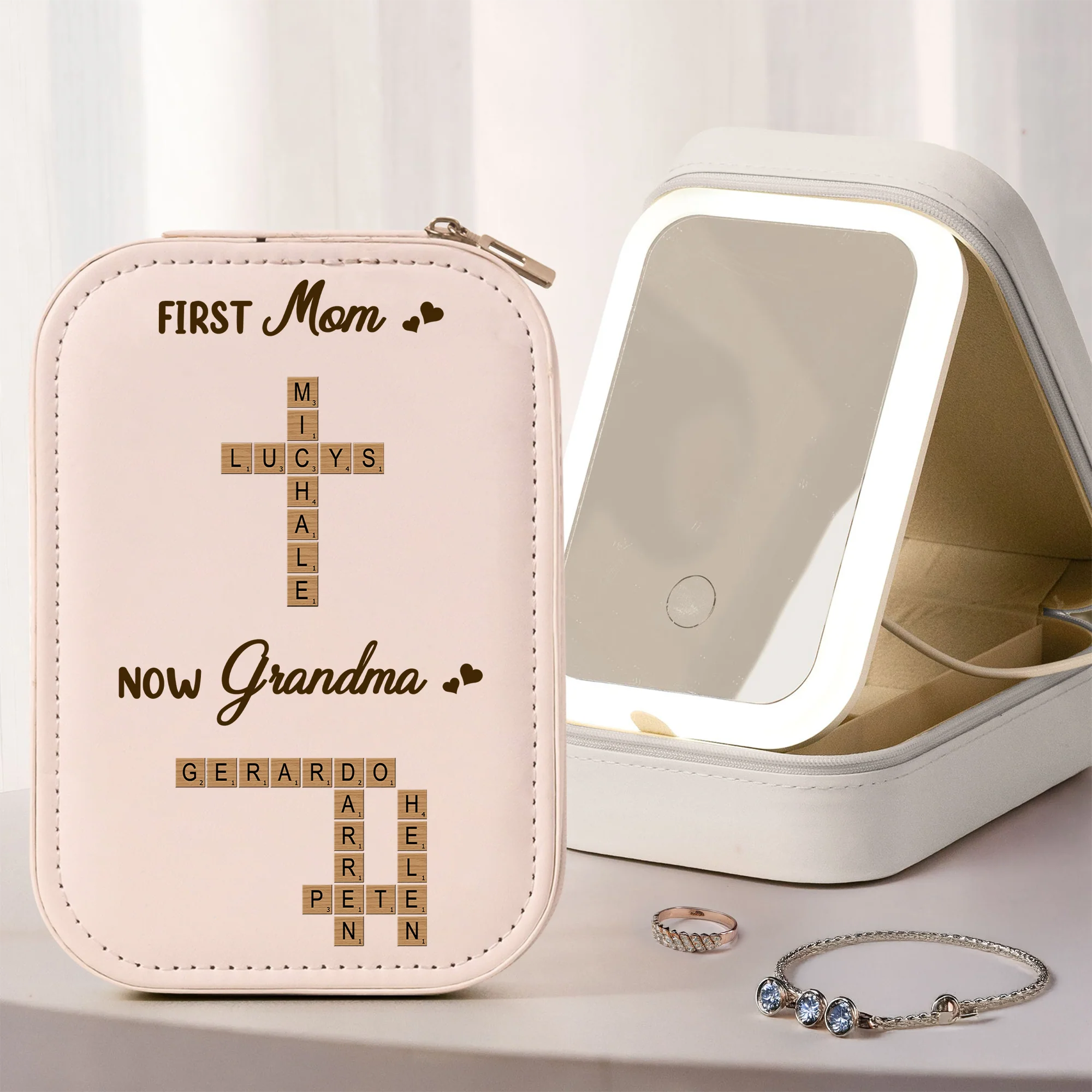Personalized Being Your Mother Was A Gift Makeup box with LED LM32 893319 - Image 5