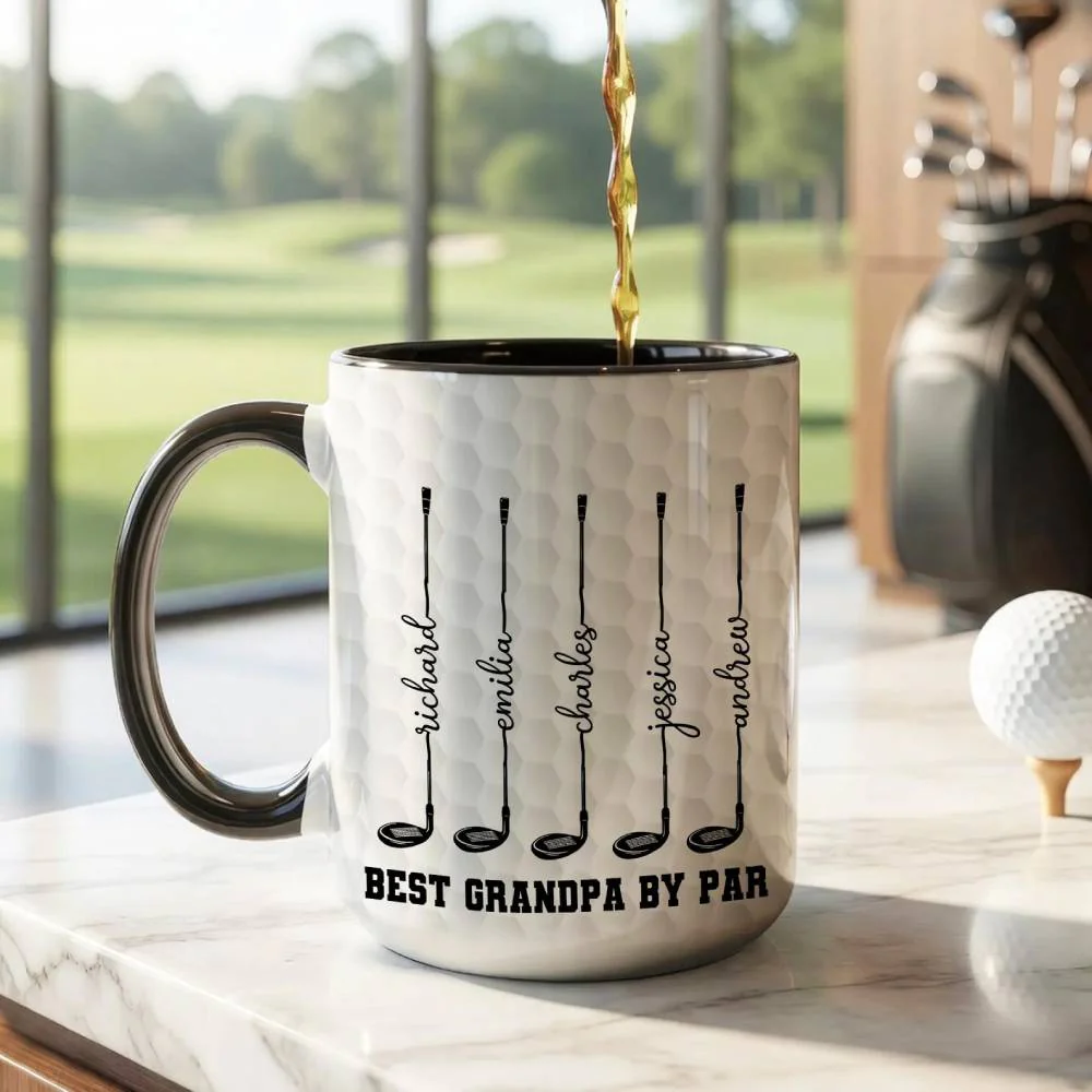 Personalized Best Dad By Par Mug - Gift For Men, Father's Day, Golfer, Papa Present, Funny Husband Birthday Drinkware HO82 902352 - Image 3