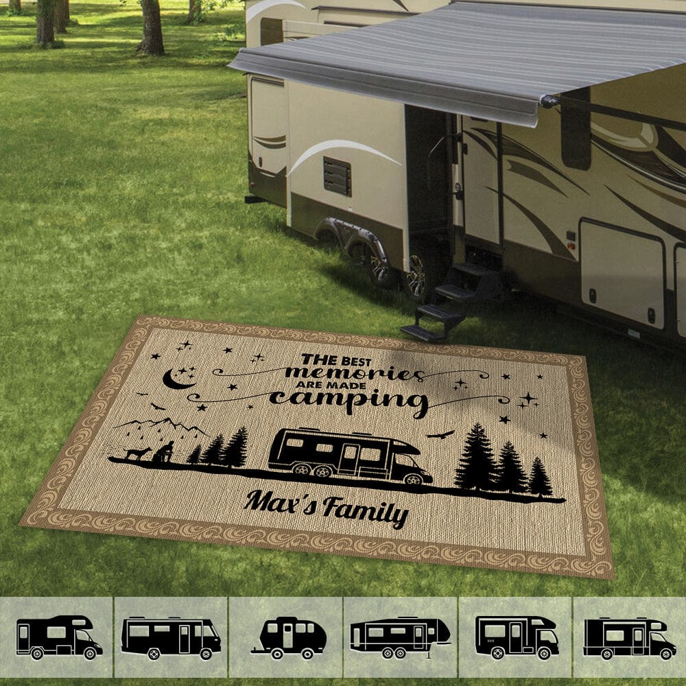 Personalized Camping Patio Rug For Happy Campers N369 889265