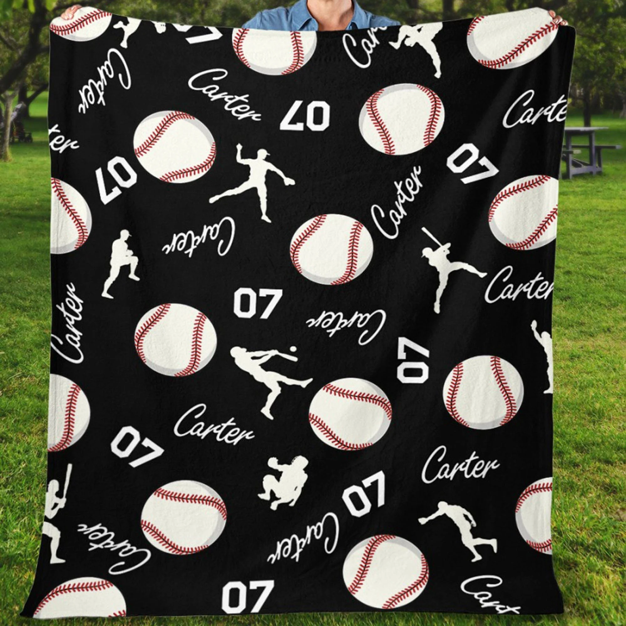 Personalized Custom Baseball Collage Blanket H531 - Image 3