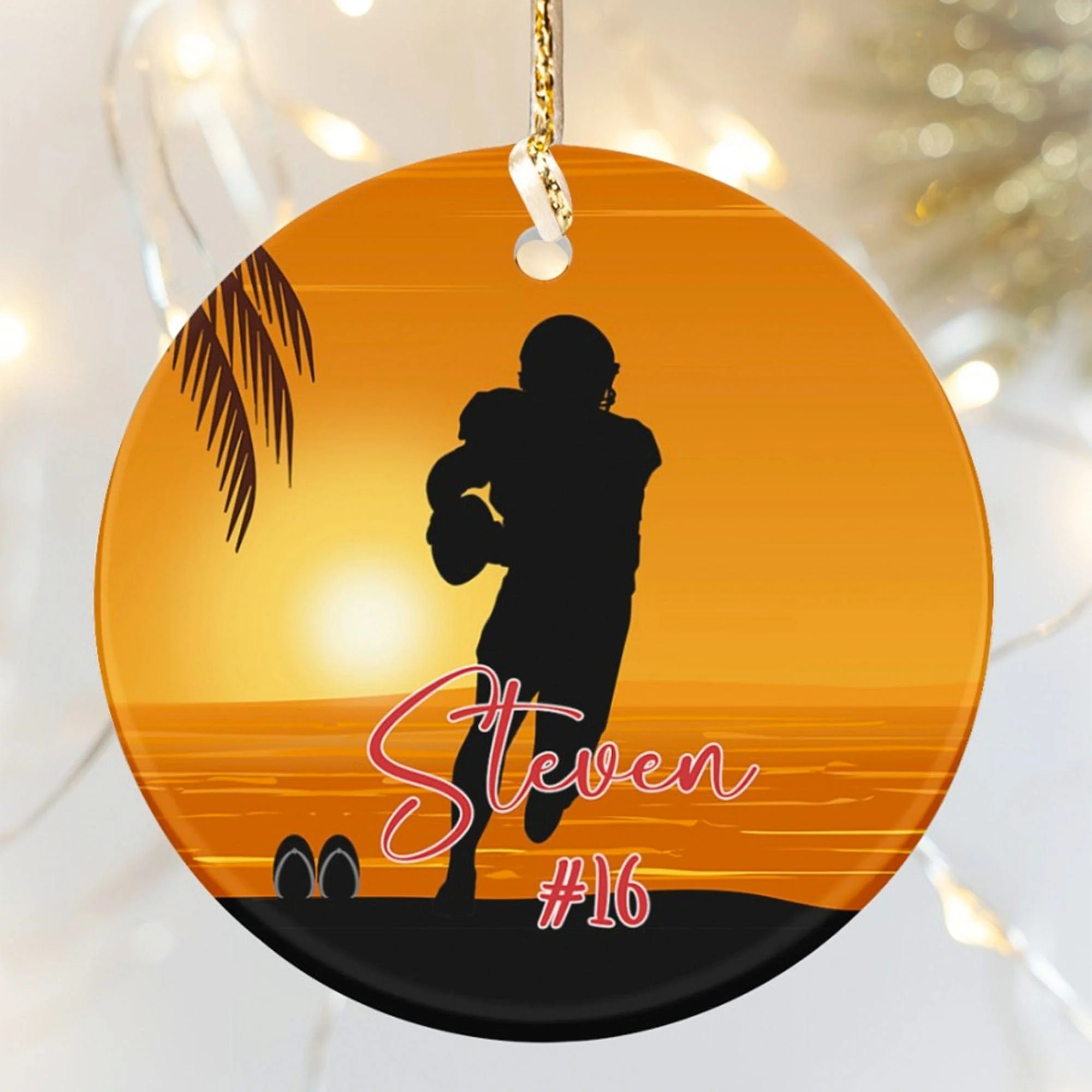 Personalized Custom Football Ornament C529 - Image 3