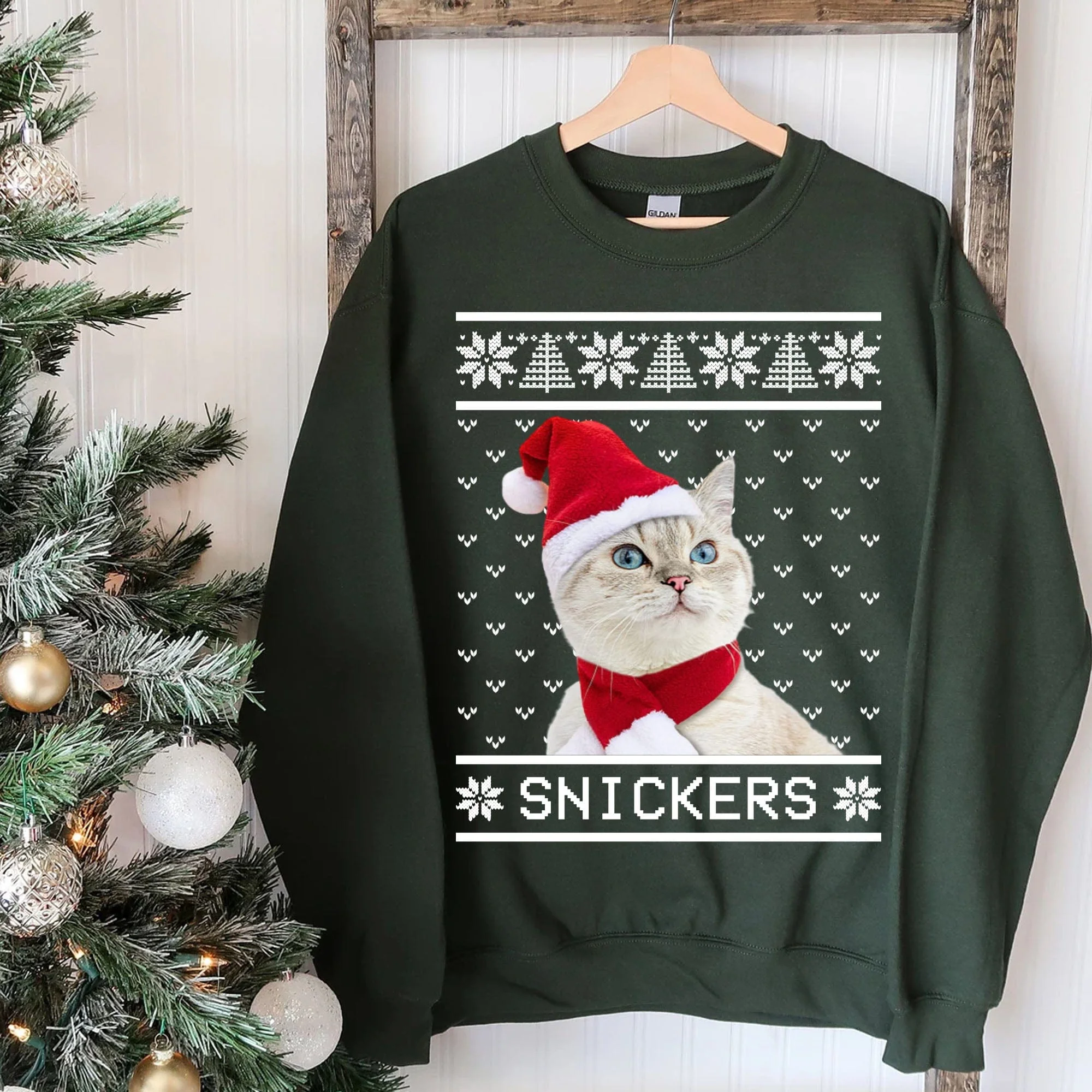 Personalized Custom Photo Cat Dog Sweatshirt, Cat Lover Sweater Christmas, Dog Lover Sweater Christmas C478 - Image 4