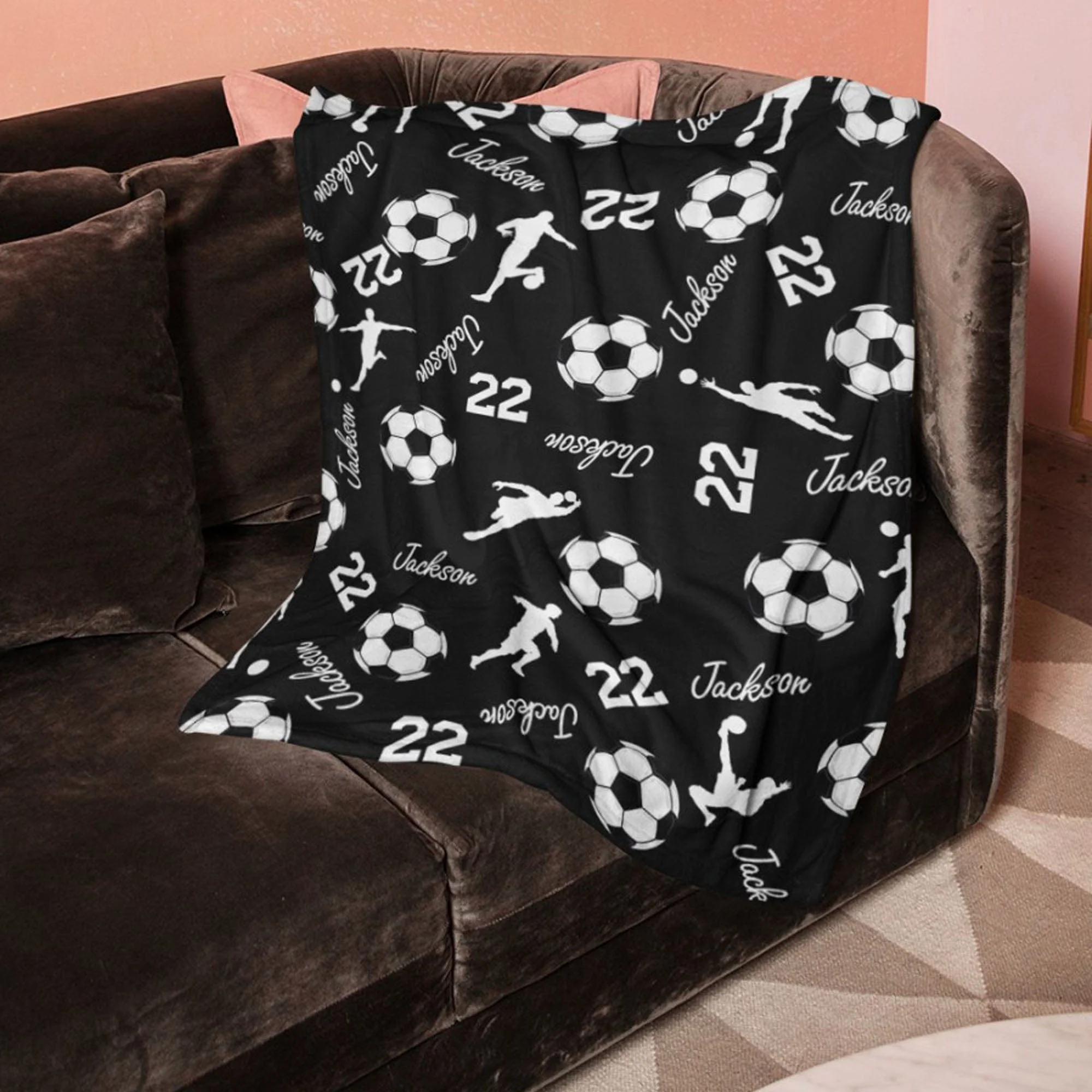 Personalized Custom Soccer Collage Blanket H531 - Image 4