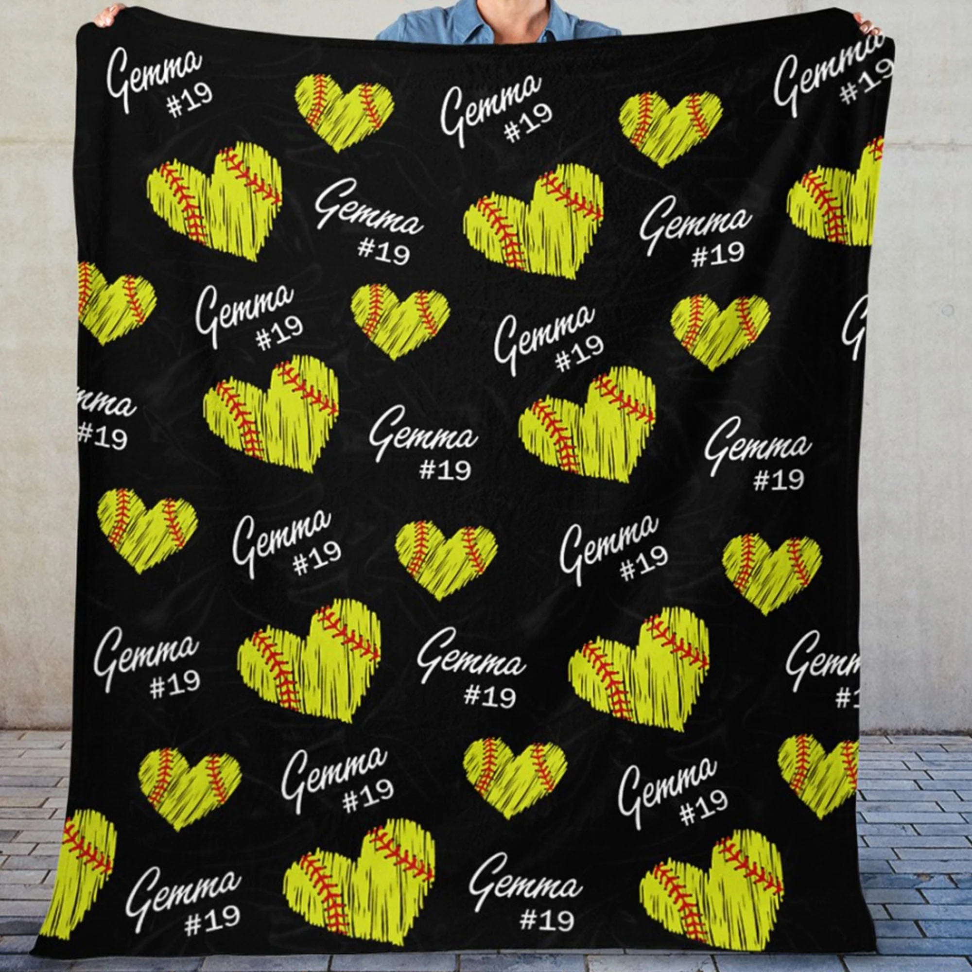 Personalized Custom Softball Blanket H532 - Image 3