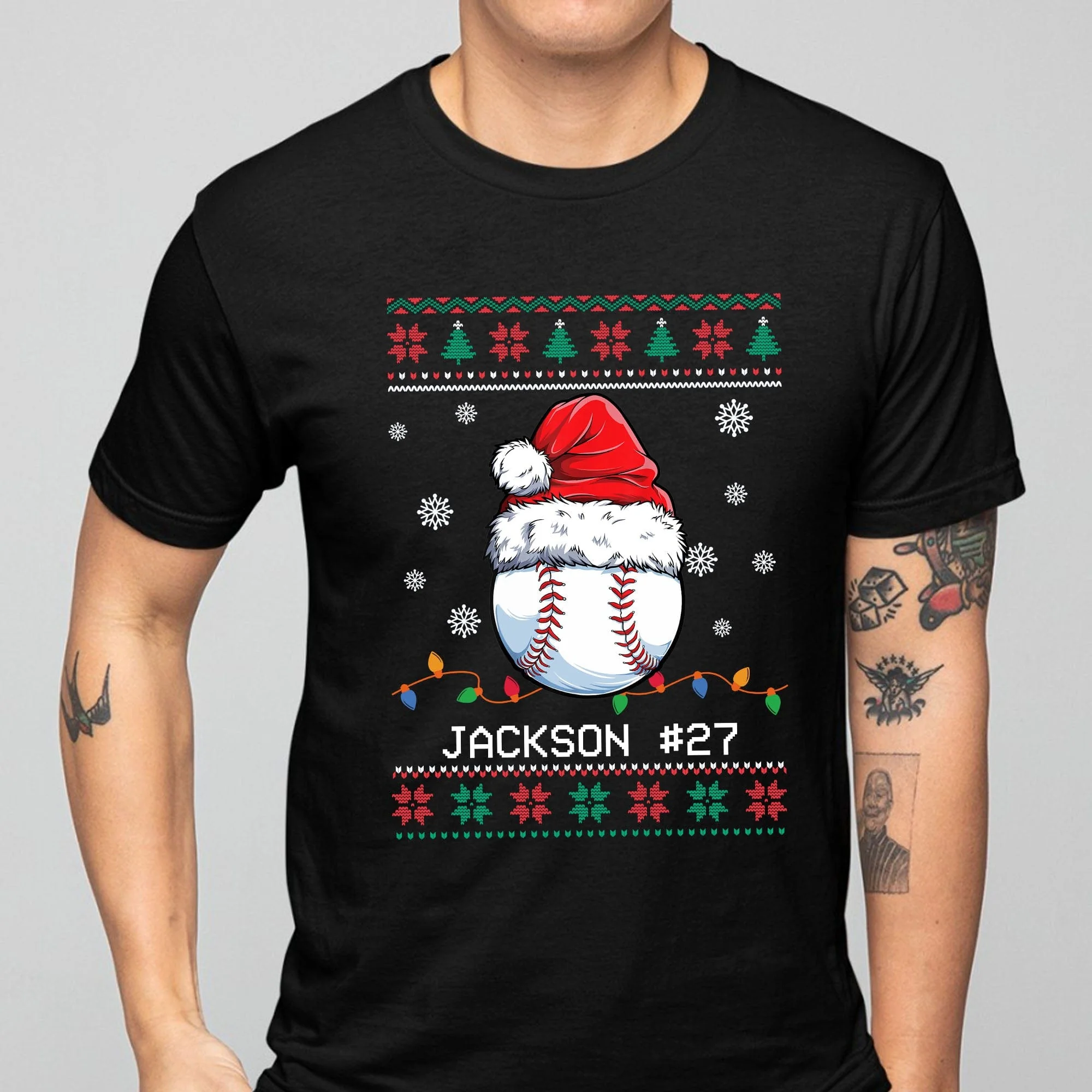 Personalized Custom Ugly Christmas Baseball Sweatshirt C565 - Image 2