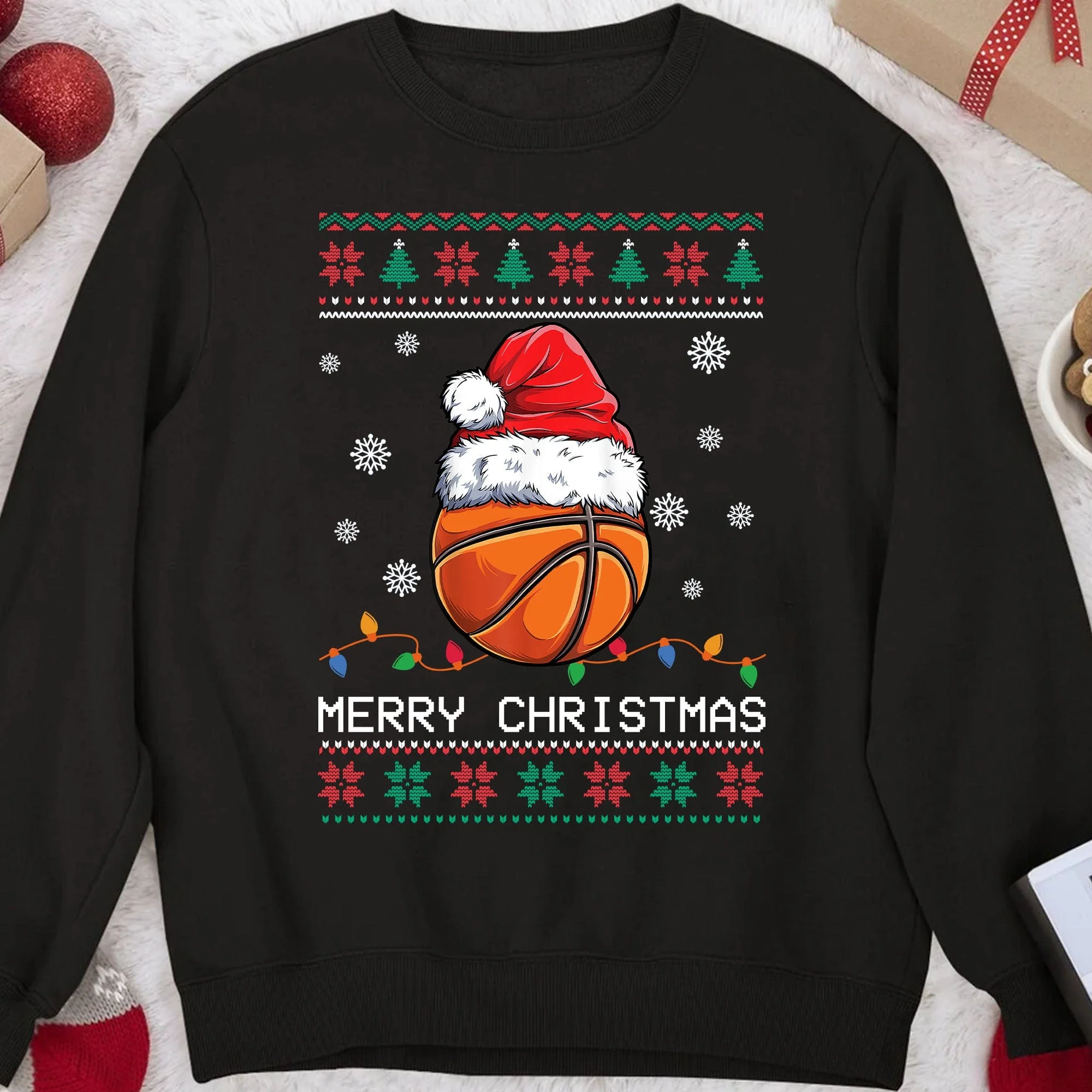 Personalized Custom Ugly Christmas Basketball Sweatshirt C565